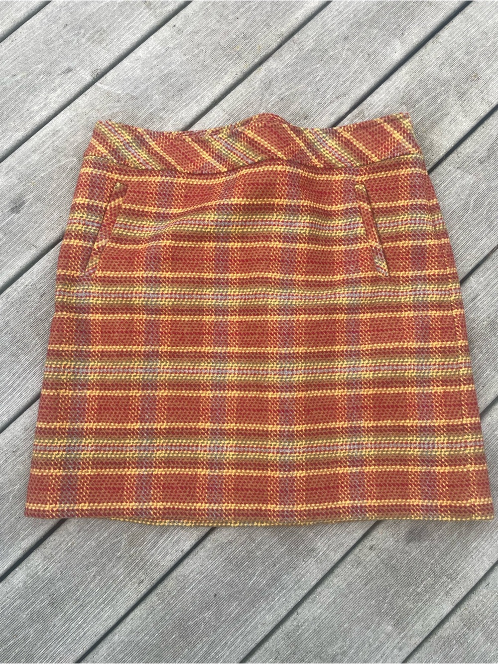 Talbots Wool Blend Skirt Above Knee Rust Mustard Fall Size 12P